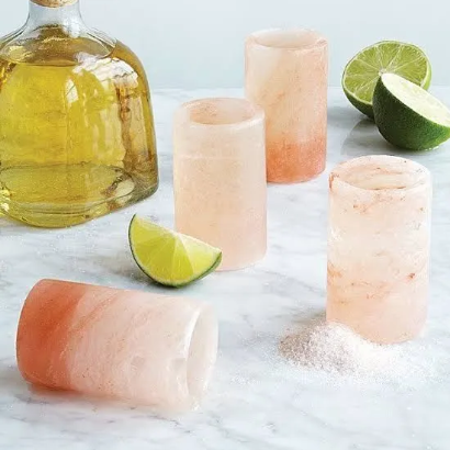 Himalayan pink salt glass